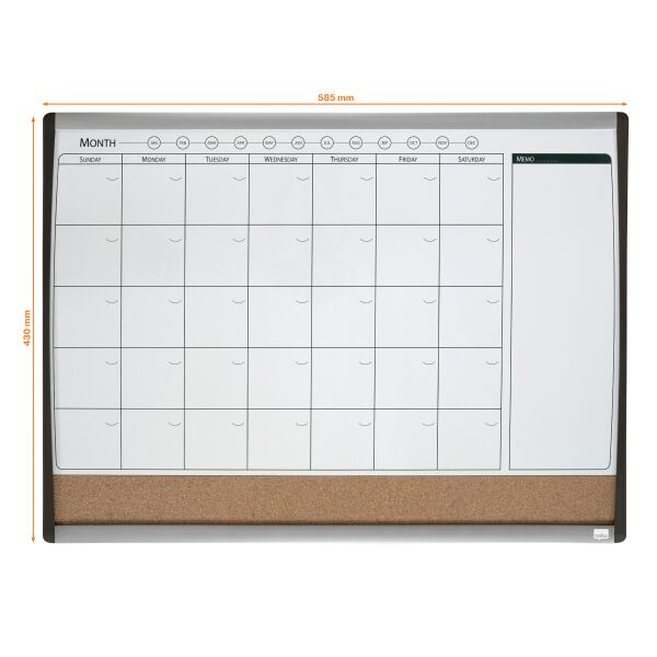 Nobo Monthly Whiteboard Planner & Cork Board - Image 3