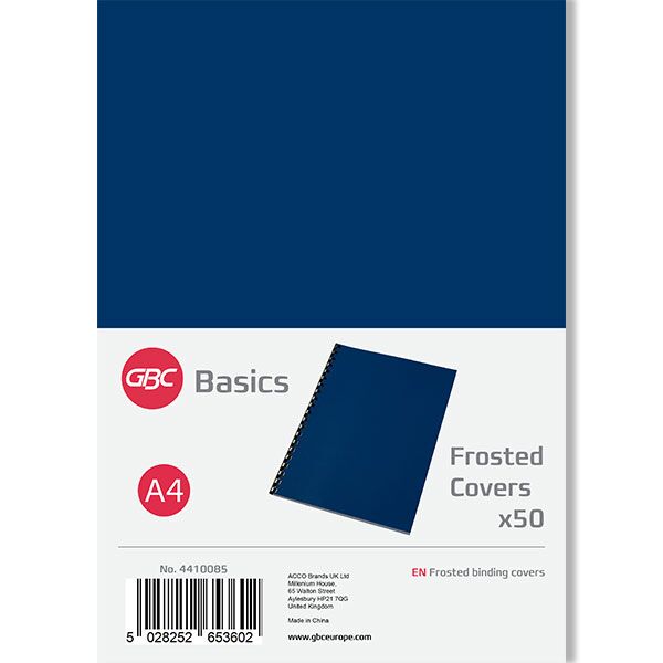 GBC Frosted A4 Binding Covers-180 Micron (50)
