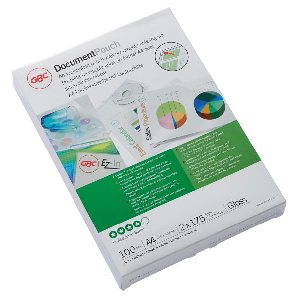 GBC A4 Gloss Laminating Pouches 350 Micron
