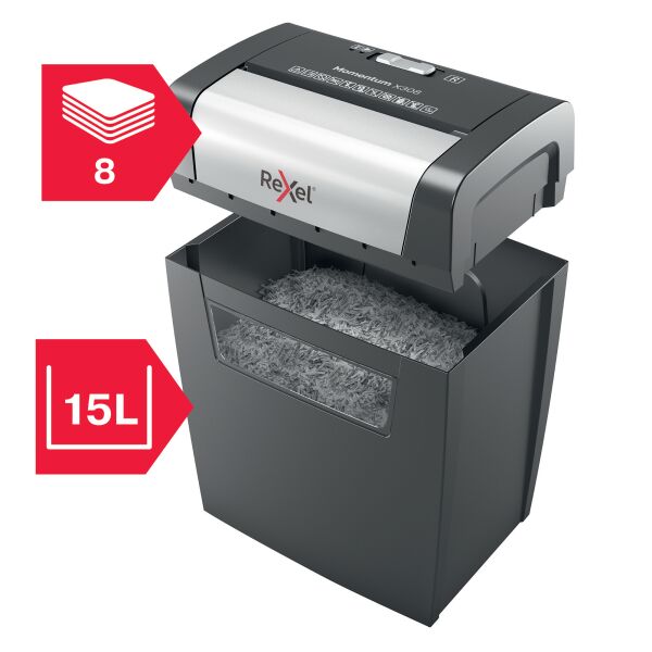 Rexel Momentum X308 Cross Cut P3 Paper Shredder - Image 2